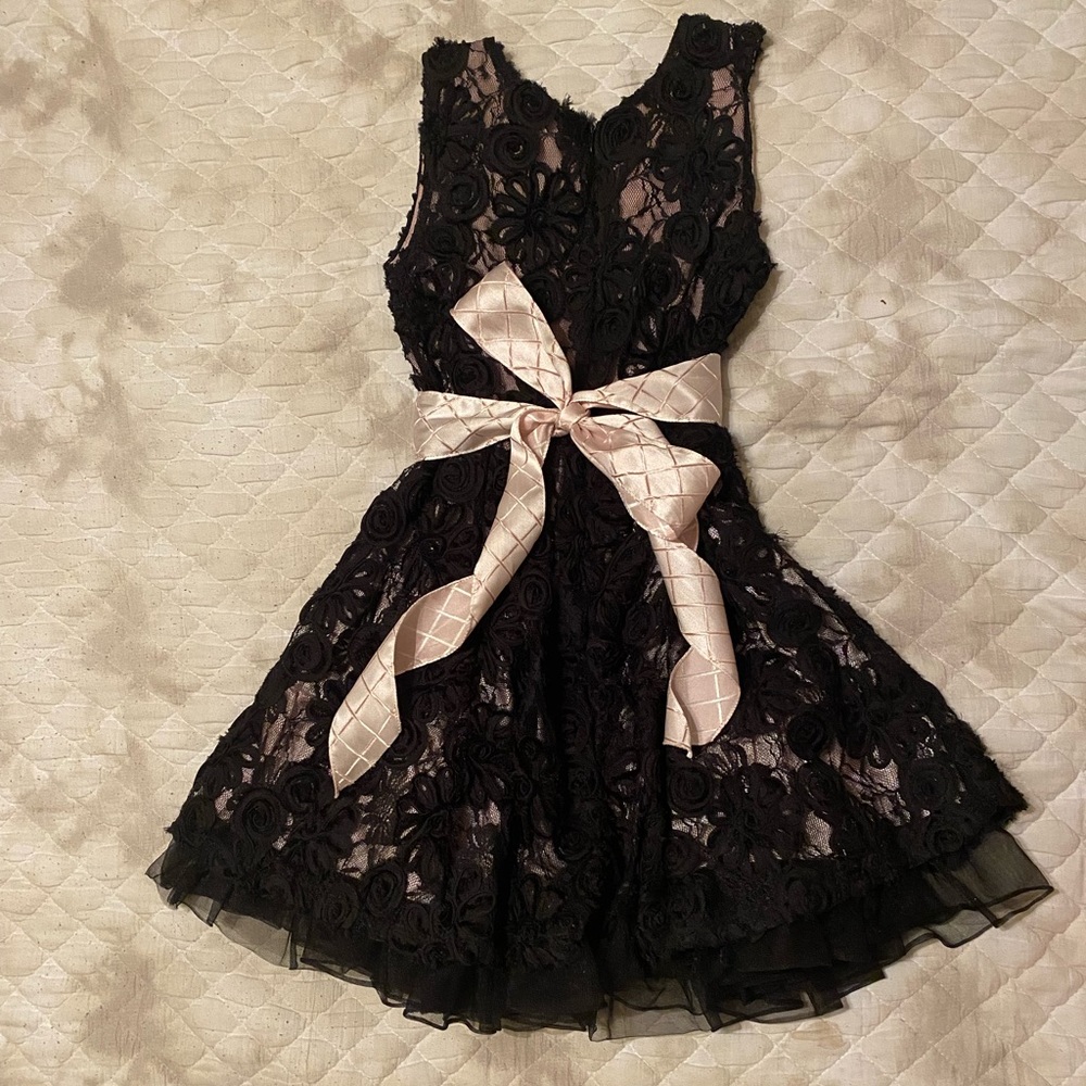 Pink and black dress